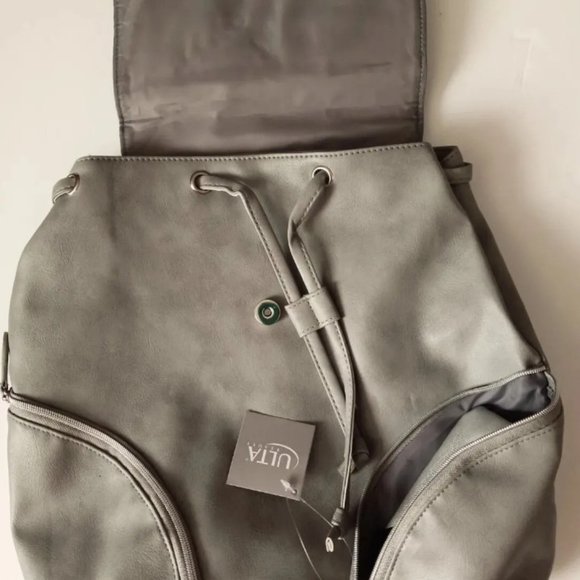 Ulta Beauty Grey Faux Leather Backpack NWT & Scout Cardholder NWT - Picture 3 of 7